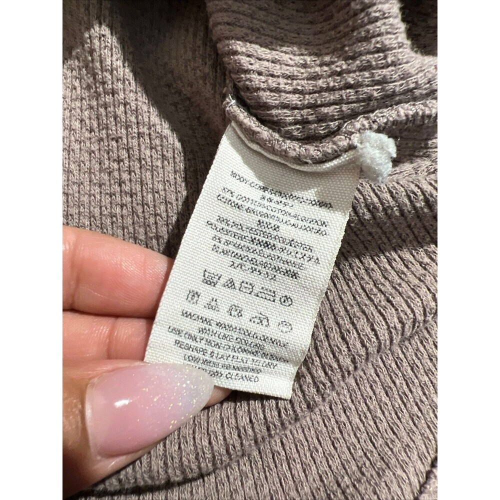 Free People Masquerade Cuff Long-Sleeve Thermal Top Ombré Sz S - Picture 3 of 12